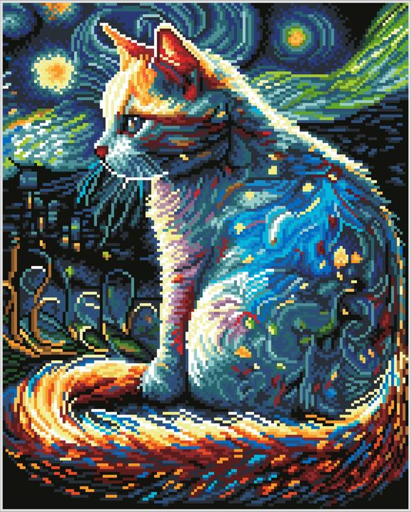Produktbild Diamond Dotz Diamond Painting Katze bei Nacht