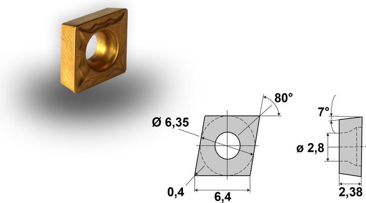 Actual product image Paulimot Drehmeissel mit Schneidplatte 6 x 6 mm SCLCR0606D06
