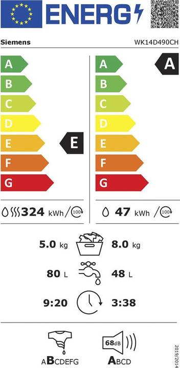 Label énergétique Siemens WK14D490CH