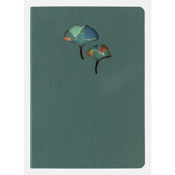 Image du produit Clairefontaine Ginkgo, Notizbuch aus Leder, A5 14,8x21 cm, 72 Blatt liniert 90g, sortiert - (A5, À rayures, Couverture souple)