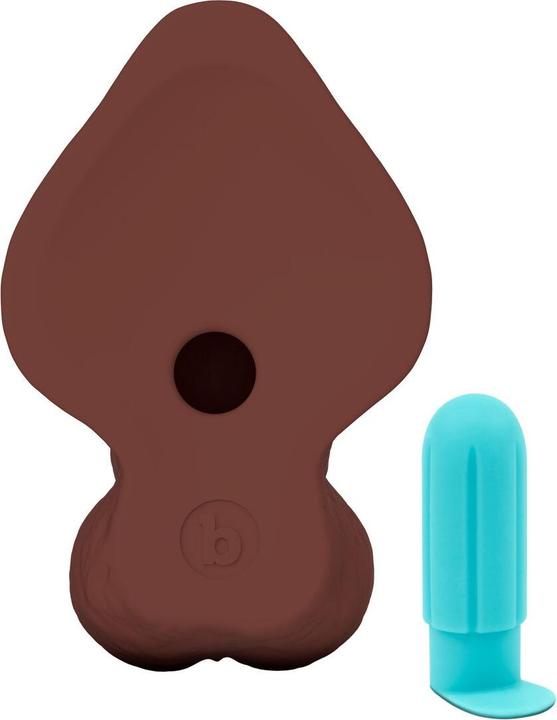 Actual product image Earthly Body Slipskin Realistic Silicone Dildo 10 Inch Curved Brown