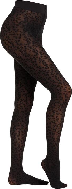 Produktbild Camano Strumpfhose Leo-Muster Langlebig Verstärkt Elegant Leopardenmuster Soft Schwarz Kein Einschneiden (50 DEN, S)