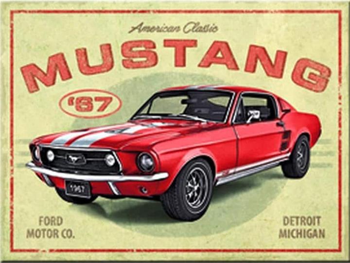 Immagine prodotto Nostalgic-Art Merchandising Magnete Ford Mustang 1 pezzo, giallo/rosso (1x)
