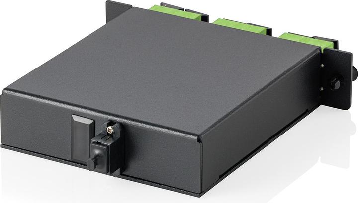 Produktbild Digitus MPO/MTP Kassette für 3 Kassettenpanel, APC 6xSC DX Kupplungen MPO Adapter voll bestückt, APC, Grün