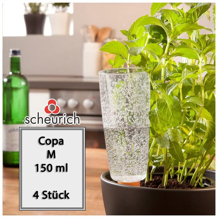 Produktbild Scheurich Wasserspender Copa M | 4x Transparent | 150 ml Füllmenge | Bewässerungskugel klein mit Ton (Bewässerungsuhr)