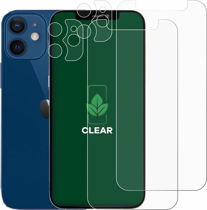 Produktbild ScreenLeaf Schutzfolie nachhaltiger Displayschutz Displayschutzfolie Folie Klar Transparent (2 Stk., Apple iPhone 12 mini)