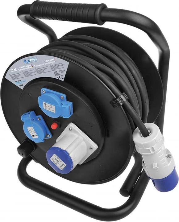 Produktbild ProPlus Kabeltrommel CEE (2x Schuko + 1xCEE) (25 m, 4.50 mm²)