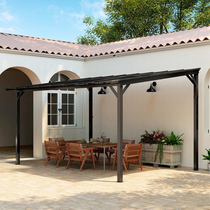 Immagine prodotto Outsunny Pergola Polycarbonat, Aluminium Dunkelgrau (428 cm, 294 cm)