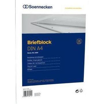 Soennecken, Heft + Block, Briefblock Papierformat: DIN A4 Ausführung der Lineatur: kariert (A4, Kariert)