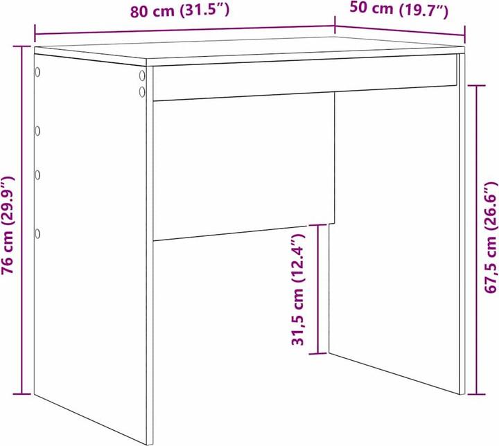 Actual product image VidaXL Schreibtisch (80 x 50 x 76 cm)