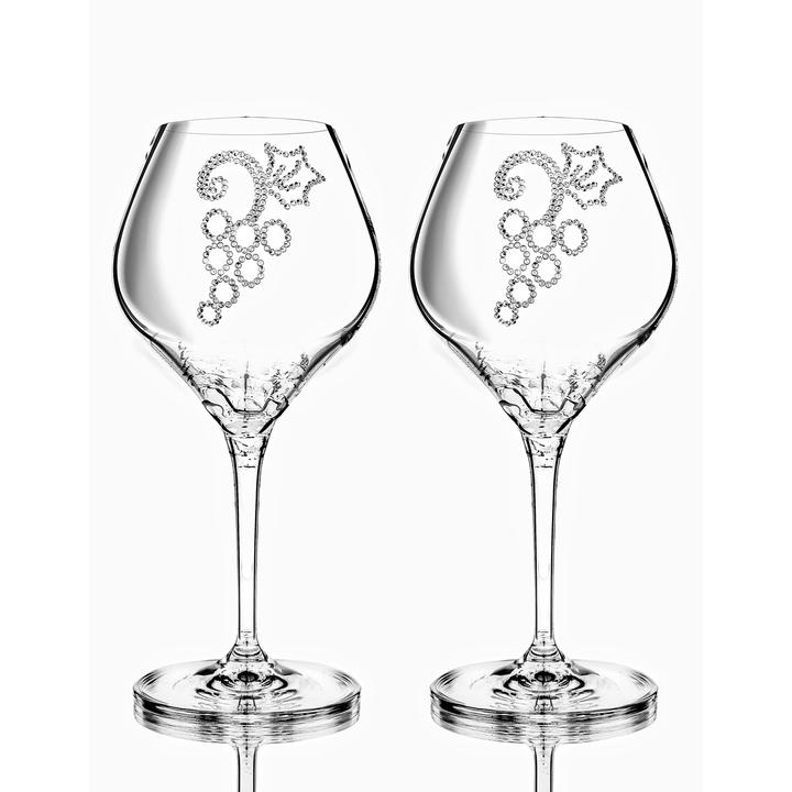 Produktbild Bohemian Grace Weingläser mit Swarovski Elements (28 cl, 2 Gläser, Weissweingläser)