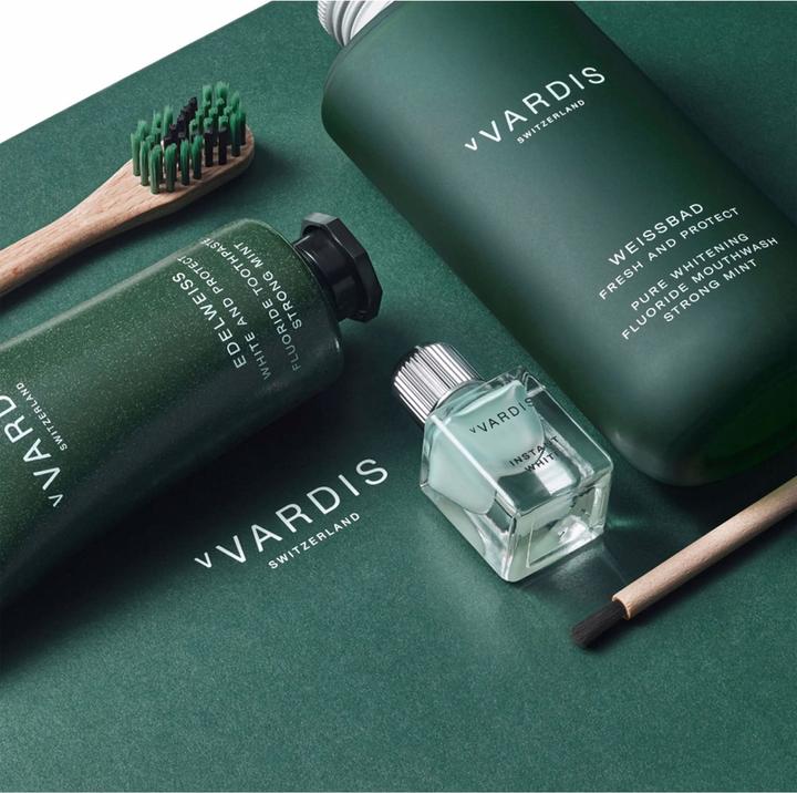 Actual product image vVardis Gift Set Strong Mint 1x ALETSCH 1x EDELWEISS 1x WEISSBAD 1x Wooden Toothbrush (1 x)