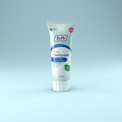 Produktbild TePe Pure Toothpaste Mild Peppermint Very Gentle Everyday Fluoride Toothpaste for Sensitive Gums and