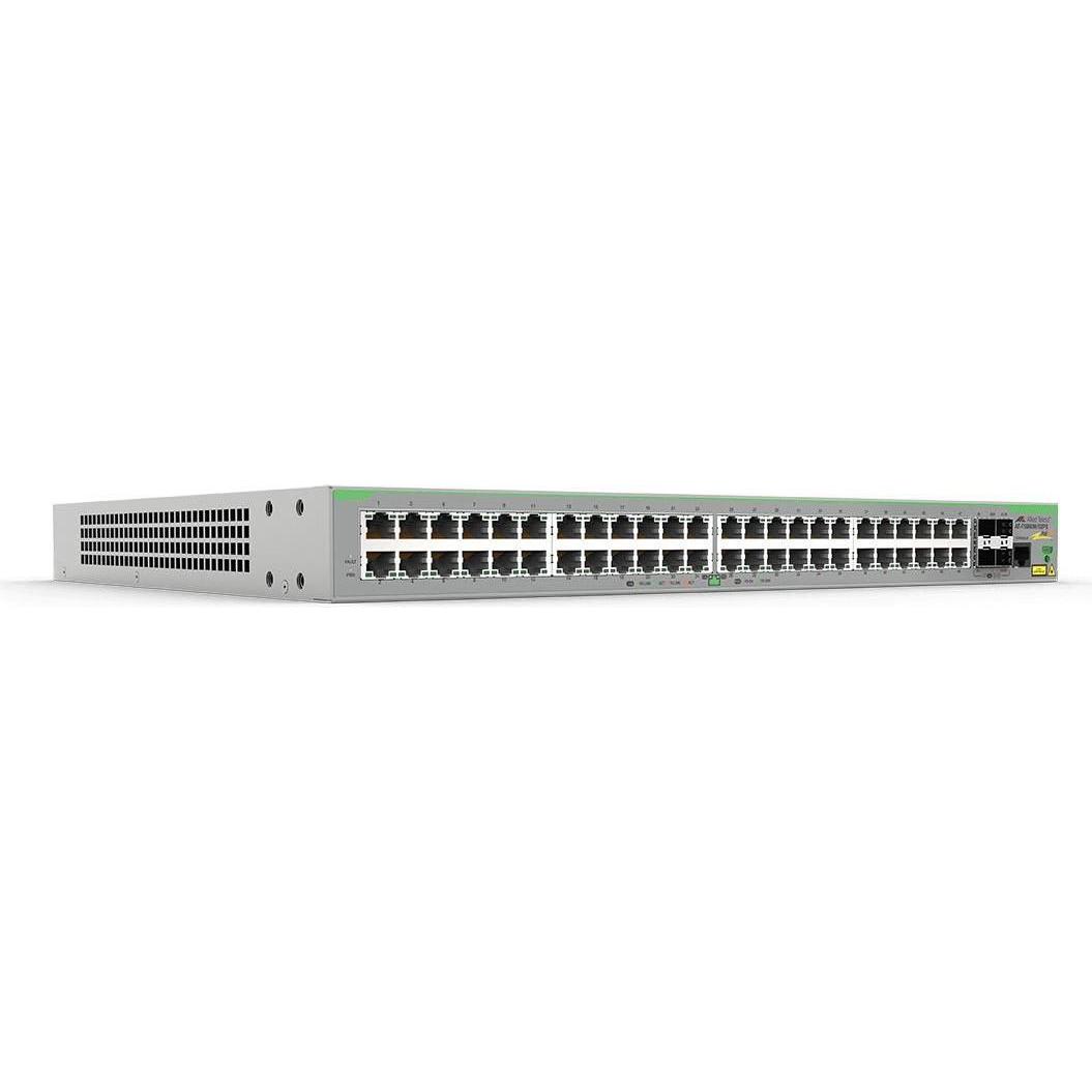 Allied Telesis 48X10/100T POE+PORTS 4X100/100 (48 Ports), Netzwerk Switch, Grau