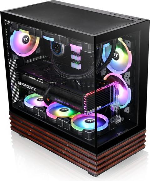 Produktbild Thermaltake View 270 Plus WS ARGB (schwarz/holz, Tempered Glass x 2, Holz-Struktur) (mATX, Mini-ITX, ATX, E-ATX)