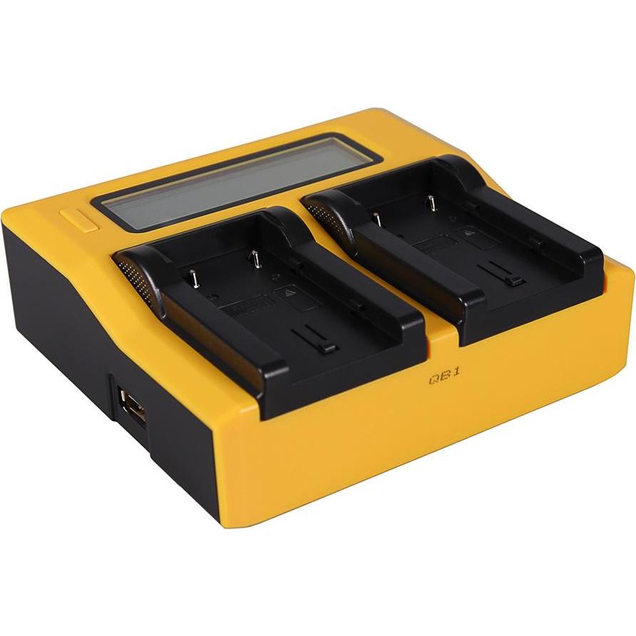 Patona Caricatore USB doppio LCD per JVC BNVF808 BN-VF808 BNVF808U BN-VF808U (Caricabatterie per fotocamere), Alimentatore fotocamera, Nero