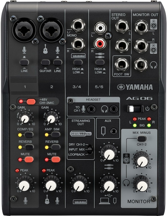 Image du produit Yamaha AG06MK2B (Studio et mixeur live)