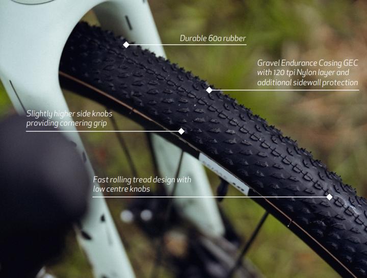Actual product image Onza Grava tyre 700x42C GEC 120TPI FB 60 blanc (42-622)