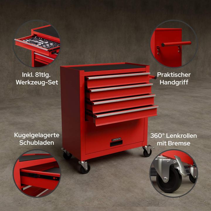 Produktbild Arebos Werkzeugwagen (4 x)