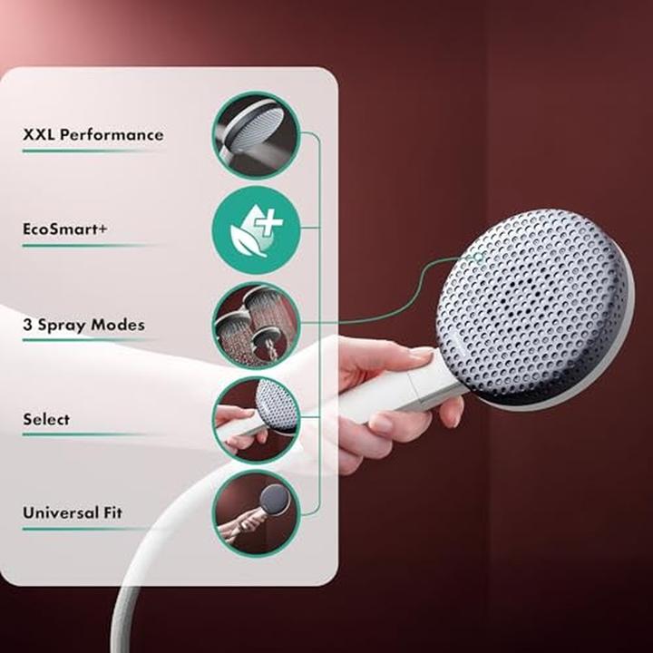 Immagine prodotto hansgrohe Doccia a pioggia con tecnologia EcoSmart+, RainAir e PowderRain, funzione anticalcare (3 Tipi di raggi, 5.90 l/min)