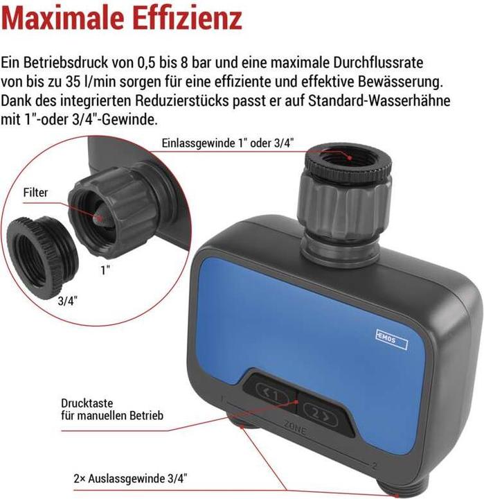 Productafbeelding Emos GOSMART WATERING TIMER PW56202 (Watertimer)