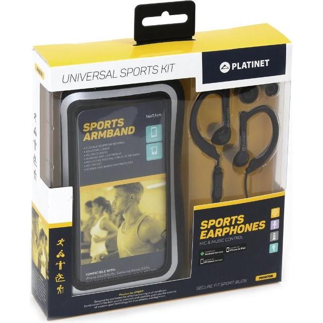 Thumbnail - Platinet PM1070B headphones/headset Ear-hook connector Black (Kabelgebunden), Kopfhörer, Schwarz