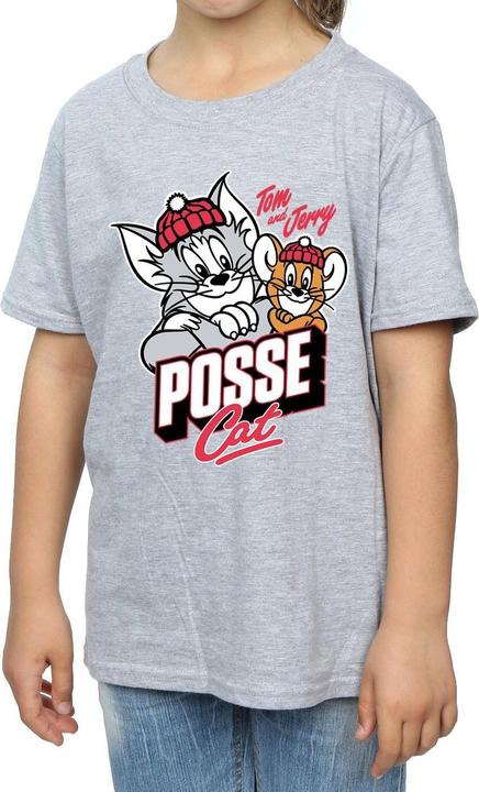 Actual product image Tom & Jerry Girls Posse Cat Cotton T-Shirt (140, 146)