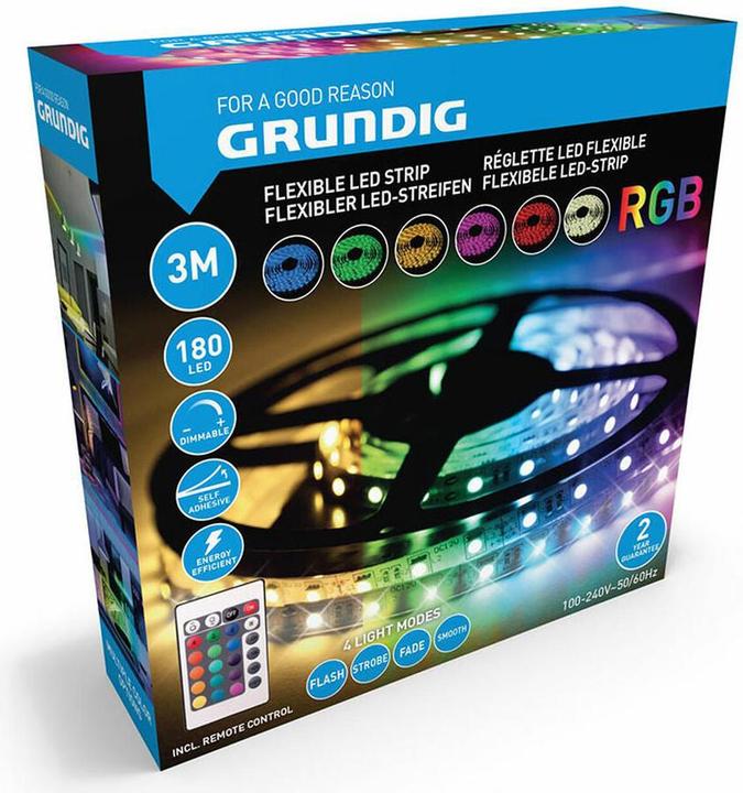 Image du produit Grundig Bande LED 180 SMD LEDs 3 m (RGBW, 300 cm, Intérieur)