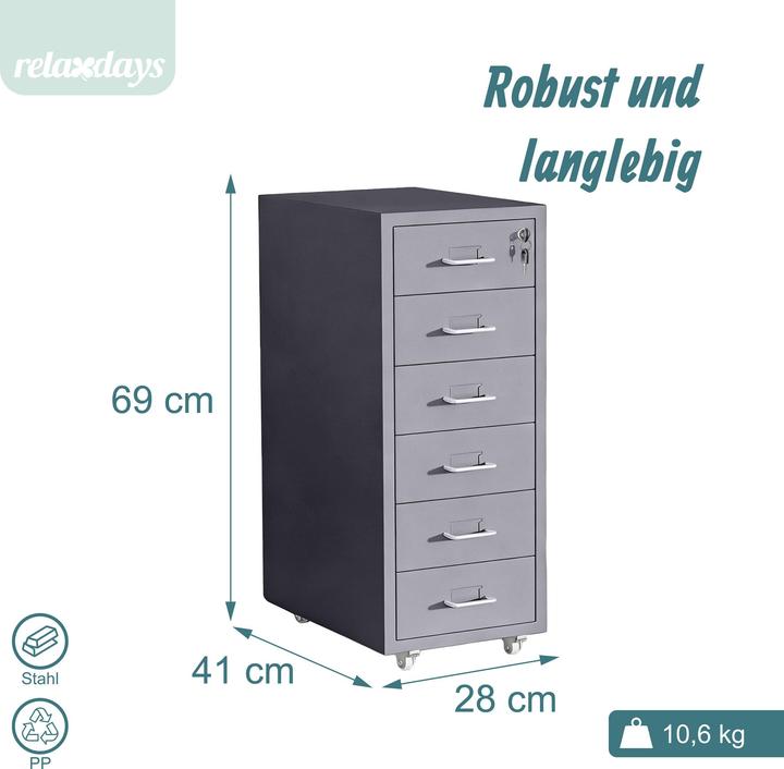 Produktbild Relaxdays Rollcontainer (28 x 41 x 69 cm)