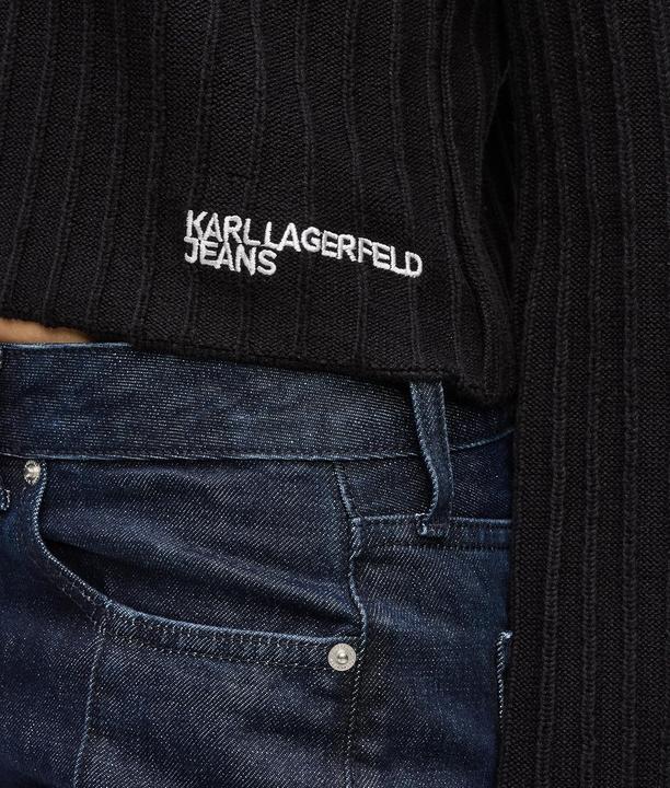 Image du produit Karl Lagerfeld Pull plissé col cheminée avec logo textuel (M)