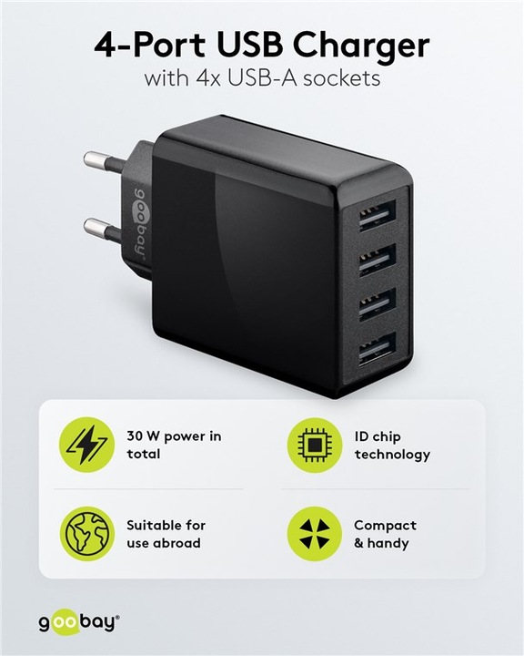 Produktbild Goobay 4-fach Charger (30 W)