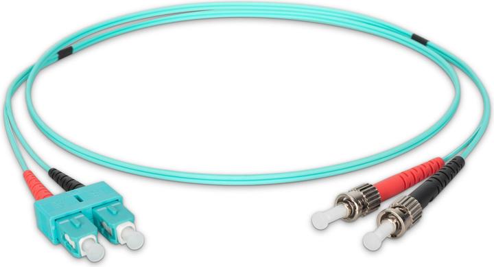 Produktbild Digitus LWL Patchkabel ST zu SC Multimode 50/125 m Duplex Länge 1m Klasse OM3 (UTP, CAT7, 1 m)