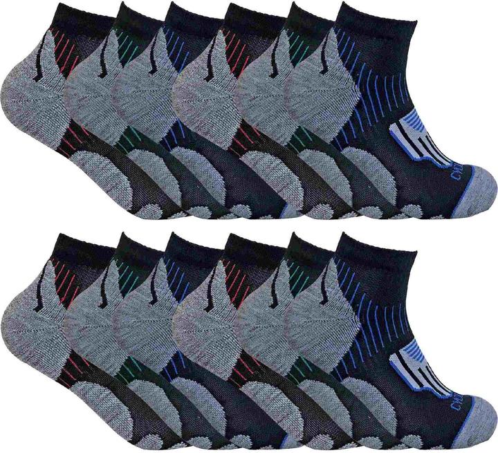 Sock Snob 12er Pack Fahrradsocken Kurz | Anti-Blasen Sports Socken (39 - 45)