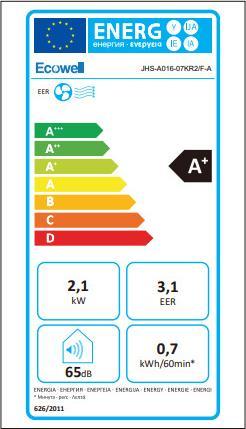 Etichetta energetica Ecowell ECO-CON 7000