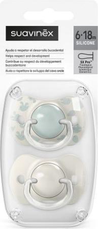 Actual product image Suavinex 2x Schnuller Symmetrisch Birdies SX Pro 6/18m grün (2x, 6 - 18 Months)