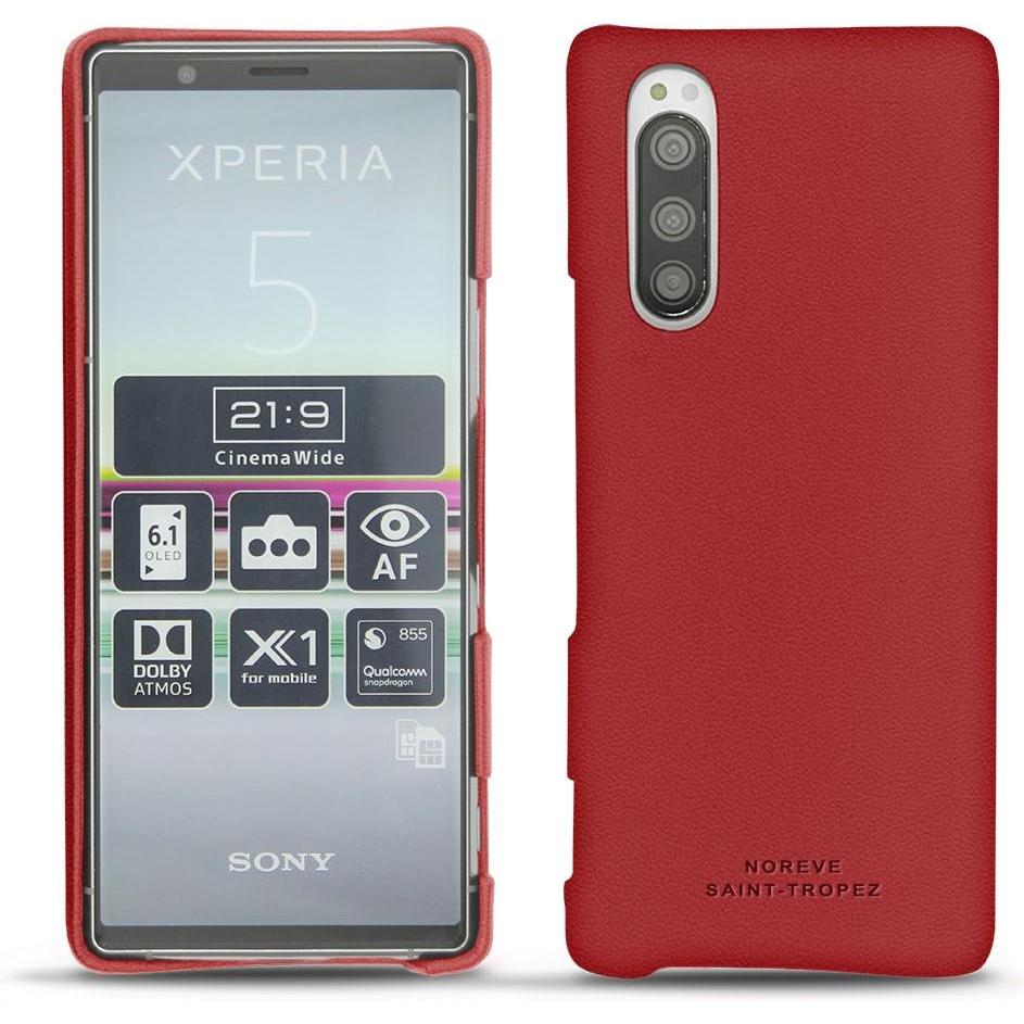 Noreve Lederschutzhülle (Sony Xperia 5), Smartphone Hülle, Rot