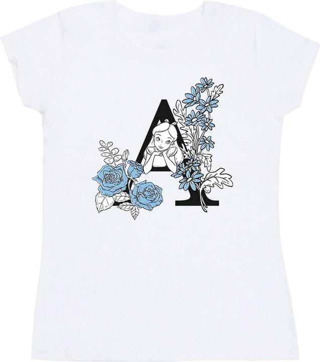 Actual product image Disney Womens/Ladies Alice In Wonderland Letter A Cotton T-Shirt (M)