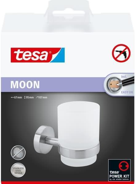 Productafbeelding tesa 40312-00000-00 MOON tandenborsteltrommel zelfklevend zilver, wit (satijnglans)