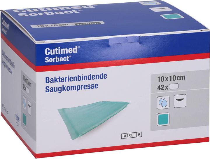 Produktbild BSN Cutimed Sorbact, Saugkomp.,antimikrobielle Wundauflage,steril, 10:10cm
