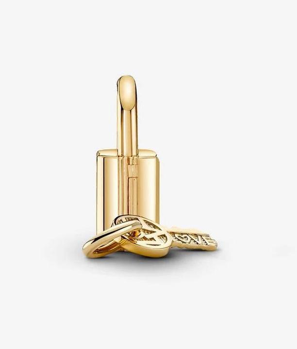 Actual product image Pandora 14k Gold Padlock & Key Charm (Metal, Gold plated)
