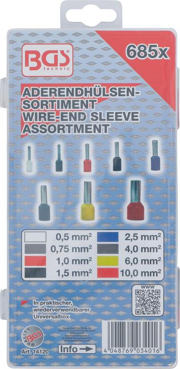 Image du produit BGS Assortiment d'embouts de câble | isolés | 685 pcs.