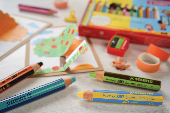 Actual product image STABILO woody 3 in 1 duo (Blue, Orange, 5 x)