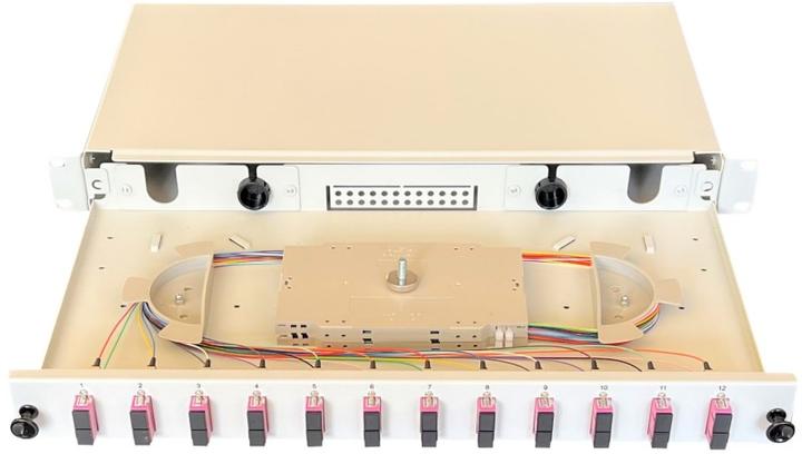 Actual product image Paschke Splice Box/Patch Panel 48.30cm (19") 12x SCd OM4 PINK 443705VI-12SA