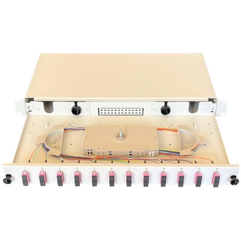 Thumbnail - Paschke Spleissbox/Patchpanel 48,30cm (19") 12x SCd OM4 PINK 443705VI-12SA, Server Zubehör, Pink