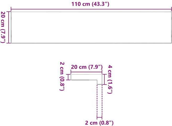 Actual product image vidaXL Fensterbank (20 cm)