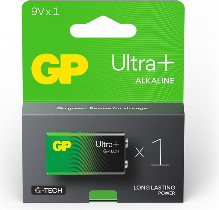 Actual product image GP Batteries Ultra Plus Alkaline Battery 9 V Block 1 Blister (1 pcs., 9V Block)