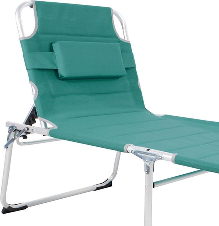 Actual product image Mojawo XXL Aluminium Gartenliege Sonnenliege Türkis gepolstert L200xB70cm (200 cm)