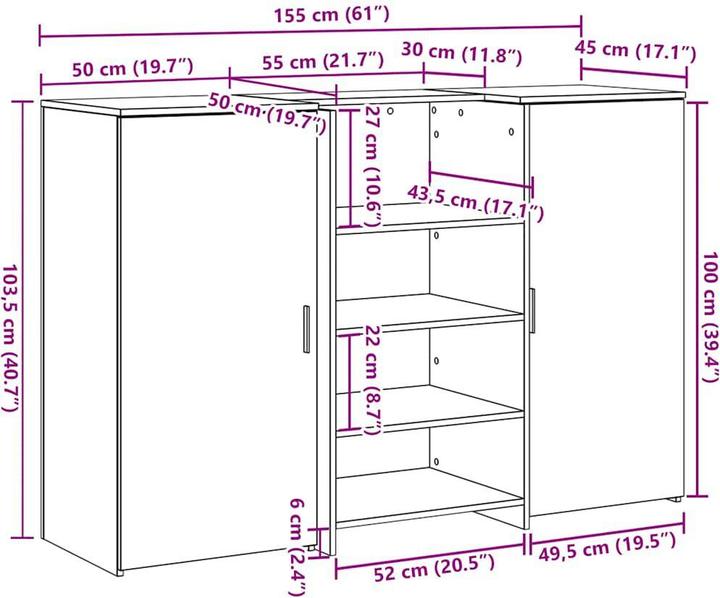 Immagine prodotto vidaXL Empfangstheke (50 x 50 x 103.50 cm)