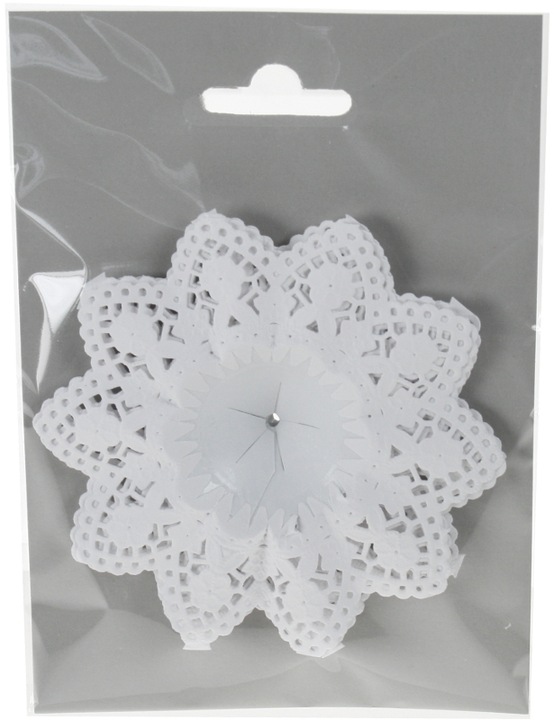 Immagine prodotto Demmler Polsini Biedermeier 10cm 45410049 bianco 4 pezzi (4 x, Sottobicchiere in vetro)