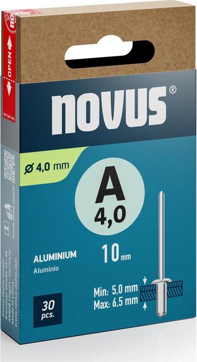 Immagine prodotto Novus Blindniete A4 x L: 10 mm Alu
